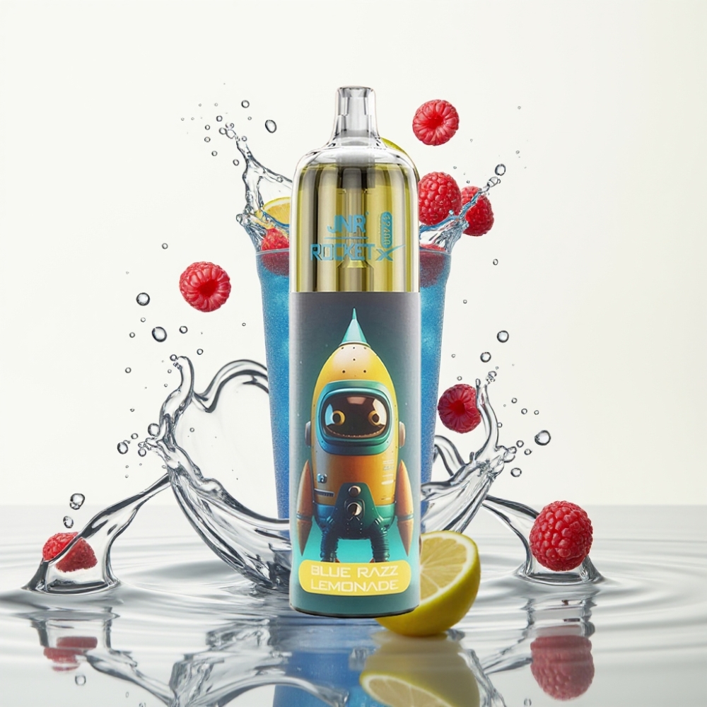 JNR Rocket-X 12400 Puffs Wegwerp Vape Blauwe Framboos Limonade met RGB Lights & Adjustable Airflow