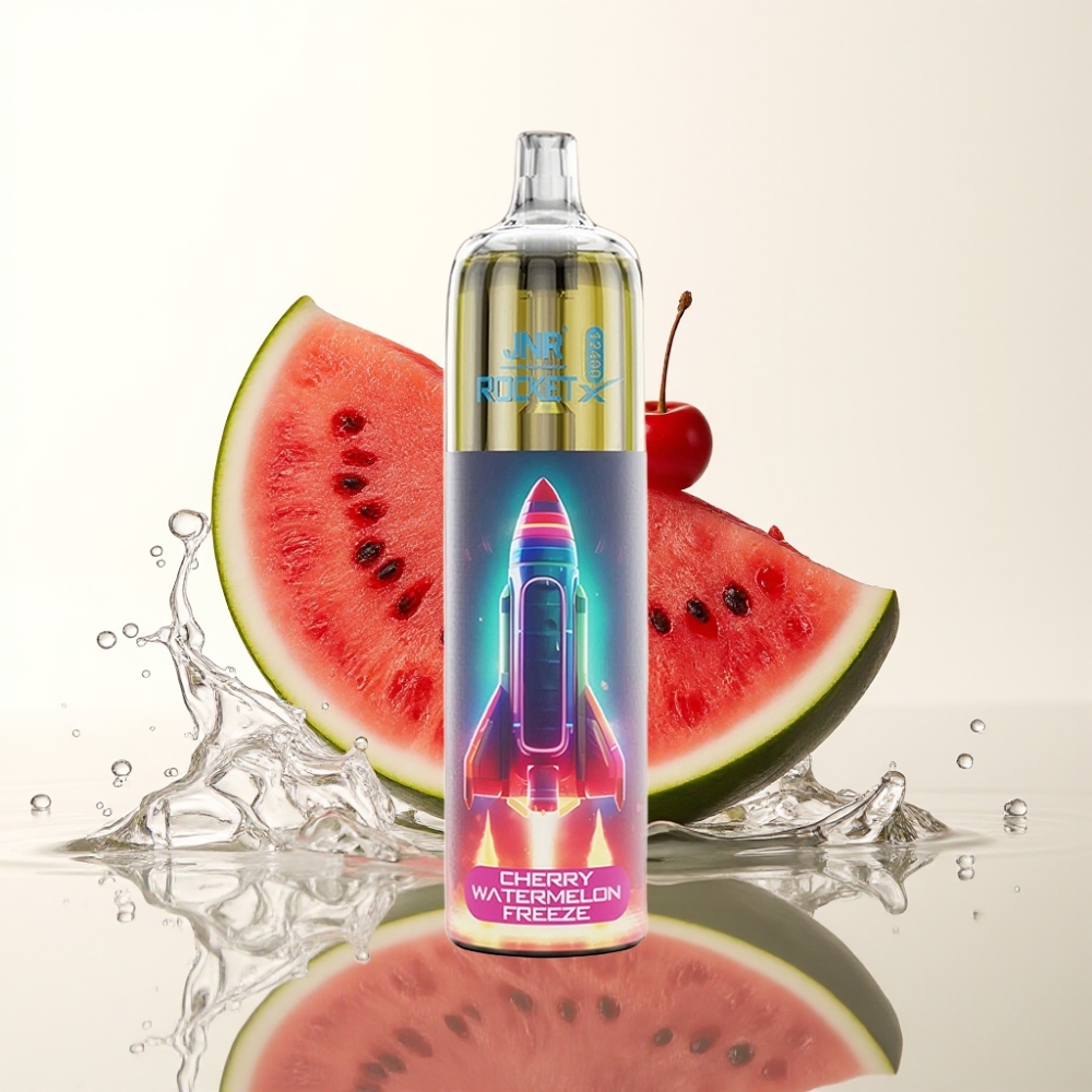 JNR Rocket-X 12400 Puffs Wegwerp Vape Kersen Watermeloen Freeze met RGB Licht & Ajusteerbare Airflow