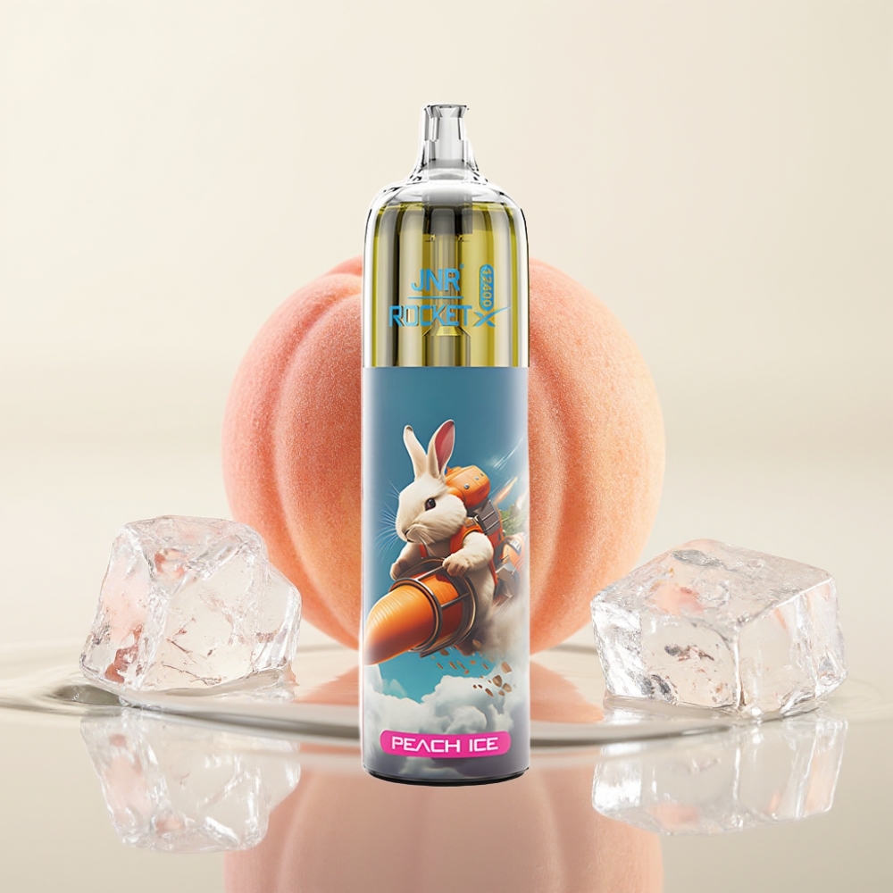 JNR Rocket-X 12400 Puffs Wegwerp Vape Peach IJs – Ajusteerbare Luchtstroom, RGB-verlichting, 25ml
