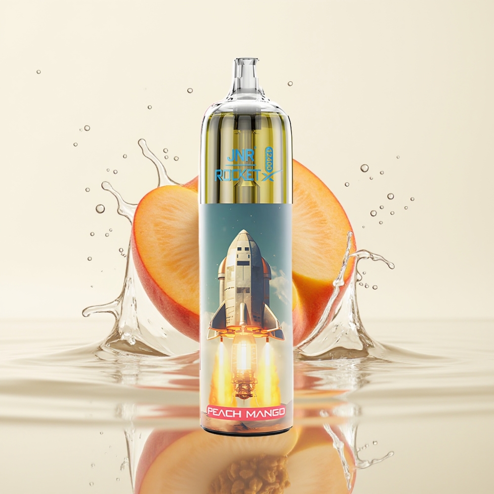 JNR Rocket-X 12400 Puffs Wegwerp Vape Peach Mango met RGB-verlichting, 850mAh & Type-C