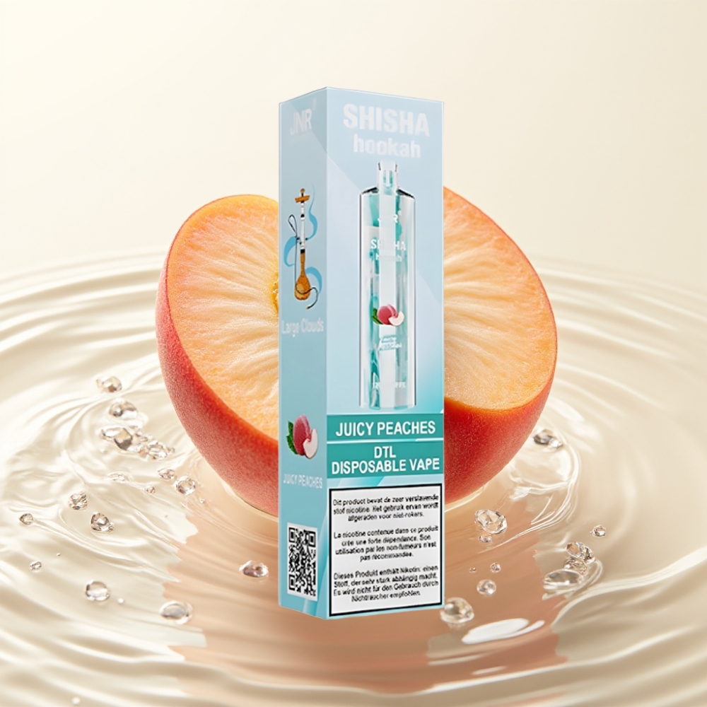 JNR Shisha Hookah 12000 Puffs 24ml 0.6 Ohm Juicy Peaches