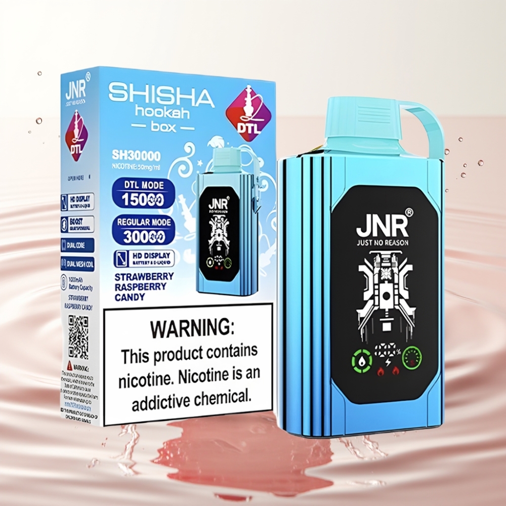 JNR Shisha Hookah Box 20500 Puffs HD Display 1000mAh 25ml Type-C Aardbei Framboos Snoep