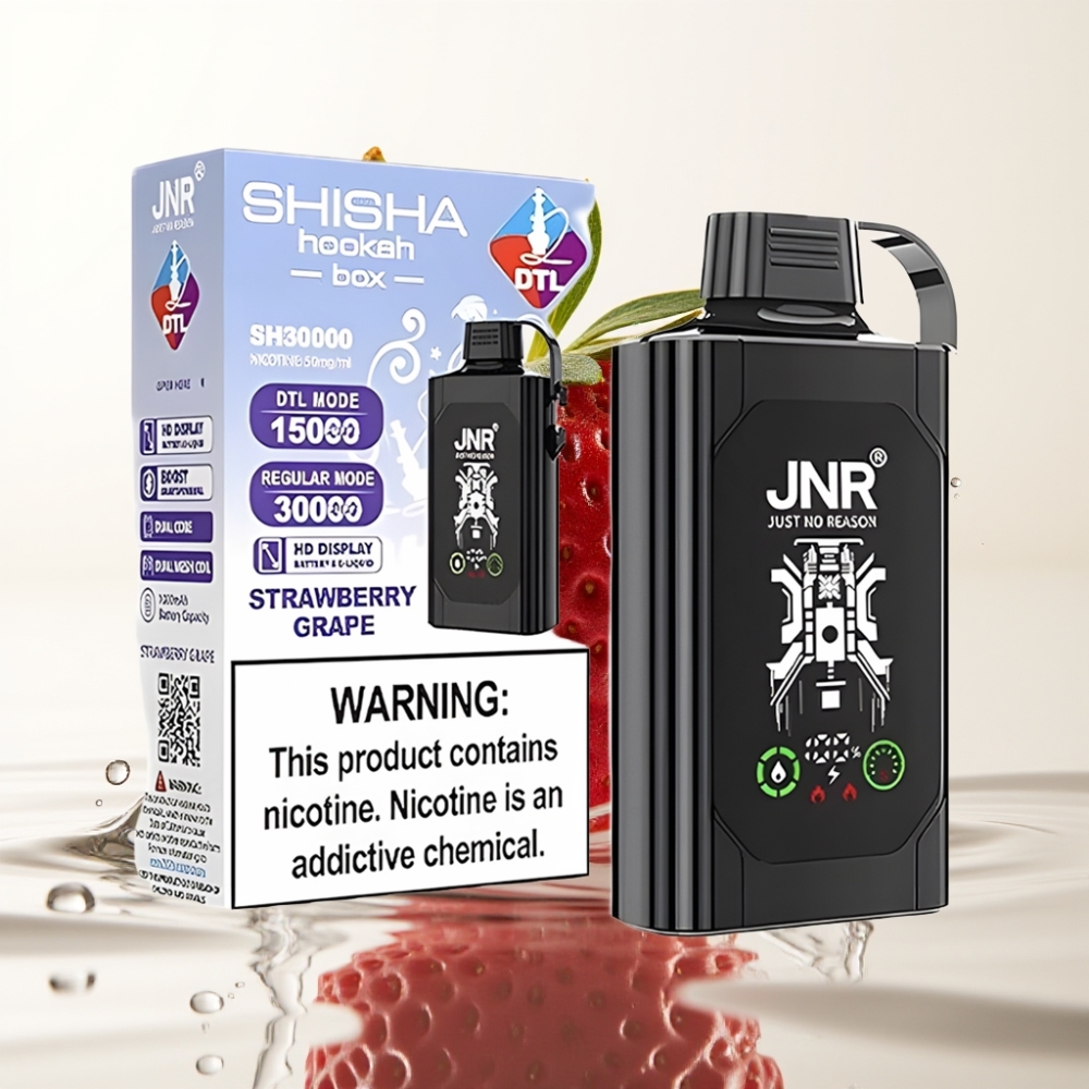 JNR Shisha Hookah Box 20500 Puffs HD Display 1000mAh Type-C Aardbei Druif