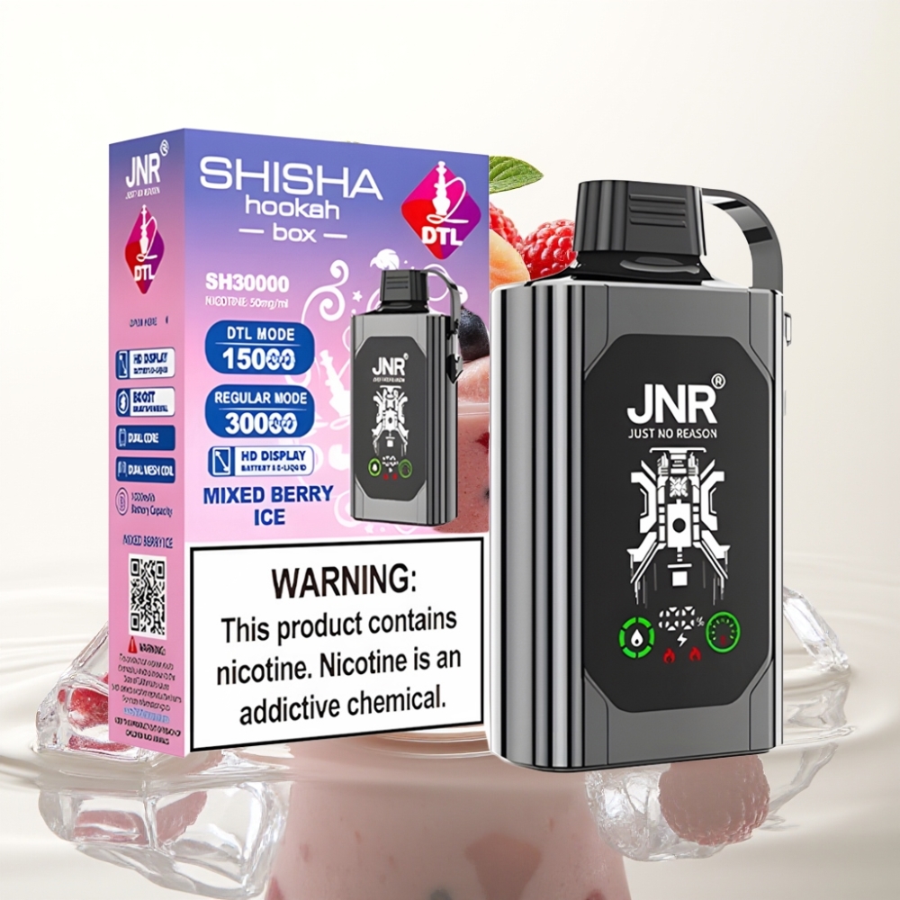 JNR Shisha Hookah Box 20500 Puffs HD Display 1000mAh Type-C Mixed Berry Ice