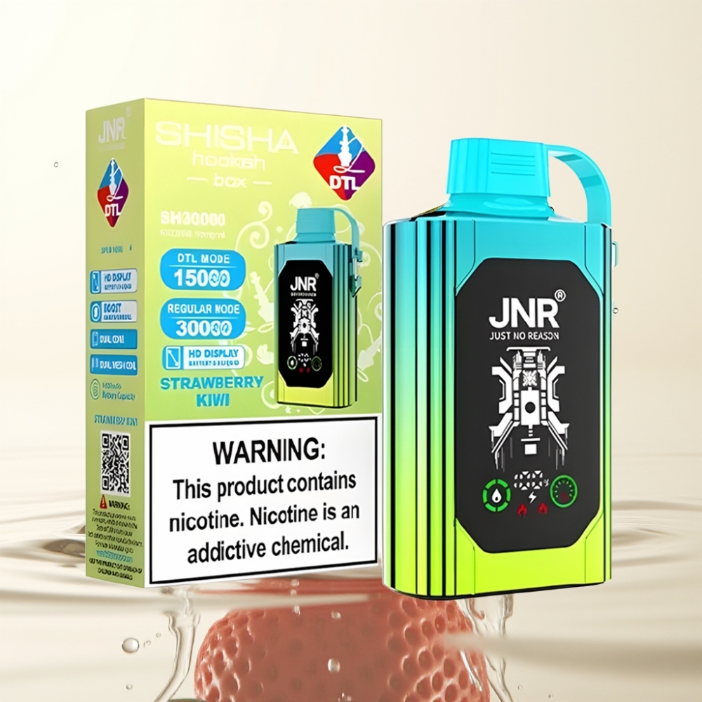 JNR Shisha Hookah Box 20500 Puffs HD Display 25ml Aardbei Kiwi Type-C Dual Mesh