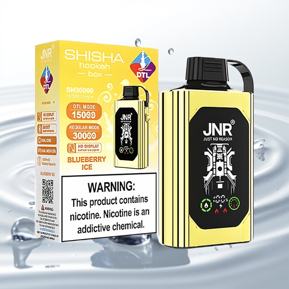 JNR Shisha Hookah Box 20500 Puffs HD Display 25ml Blauwe Bes Ijs Type-C