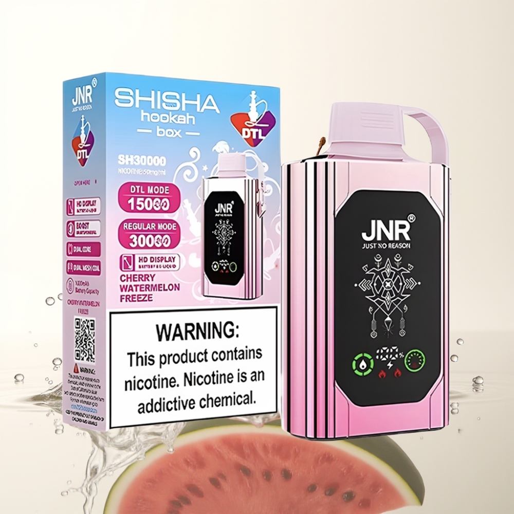 JNR Shisha Hookah Box 20500 Puffs HD Display 25ml Cherry Watermelon Freeze
