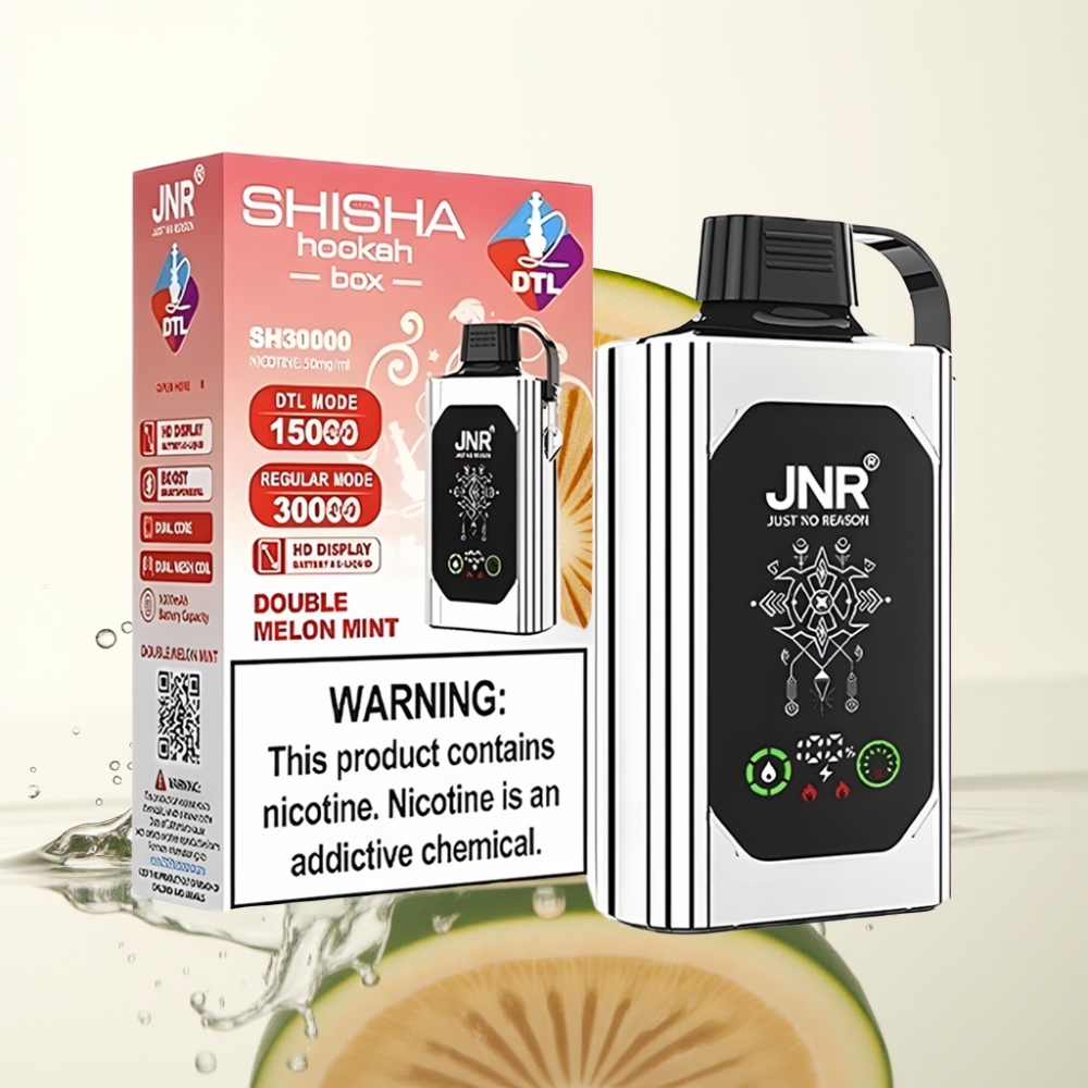 JNR Shisha Hookah Box 20500 Puffs HD Display 25ml Double Melon Mint