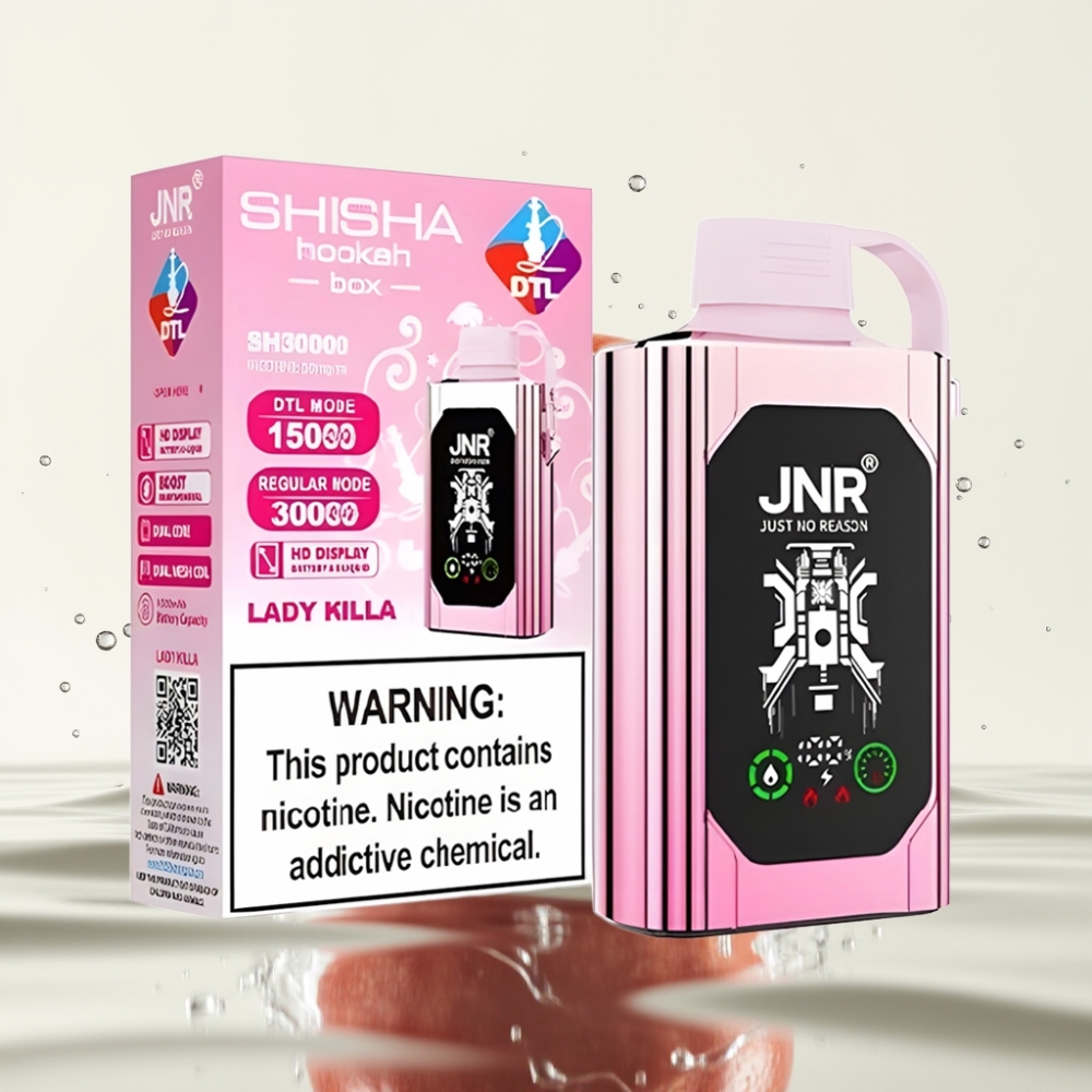 JNR Shisha Hookah Box 20500 Puffs HD Display 25ml Lady Killa Dual Mesh Coil Type-C