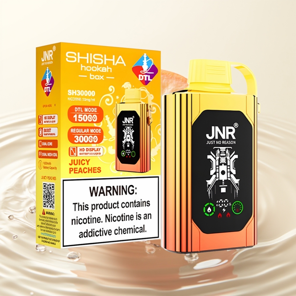 JNR Shisha Hookah Box 20500 Puffs HD Display 25ml Sappige Perziken Type-C