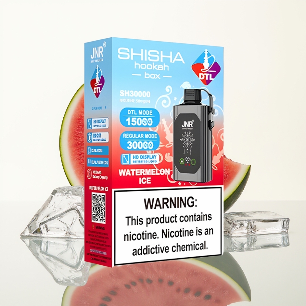 JNR Shisha Hookah Box 20500 Puffs HD Display 25ml Watermeloen IJs Type-C 1000mAh