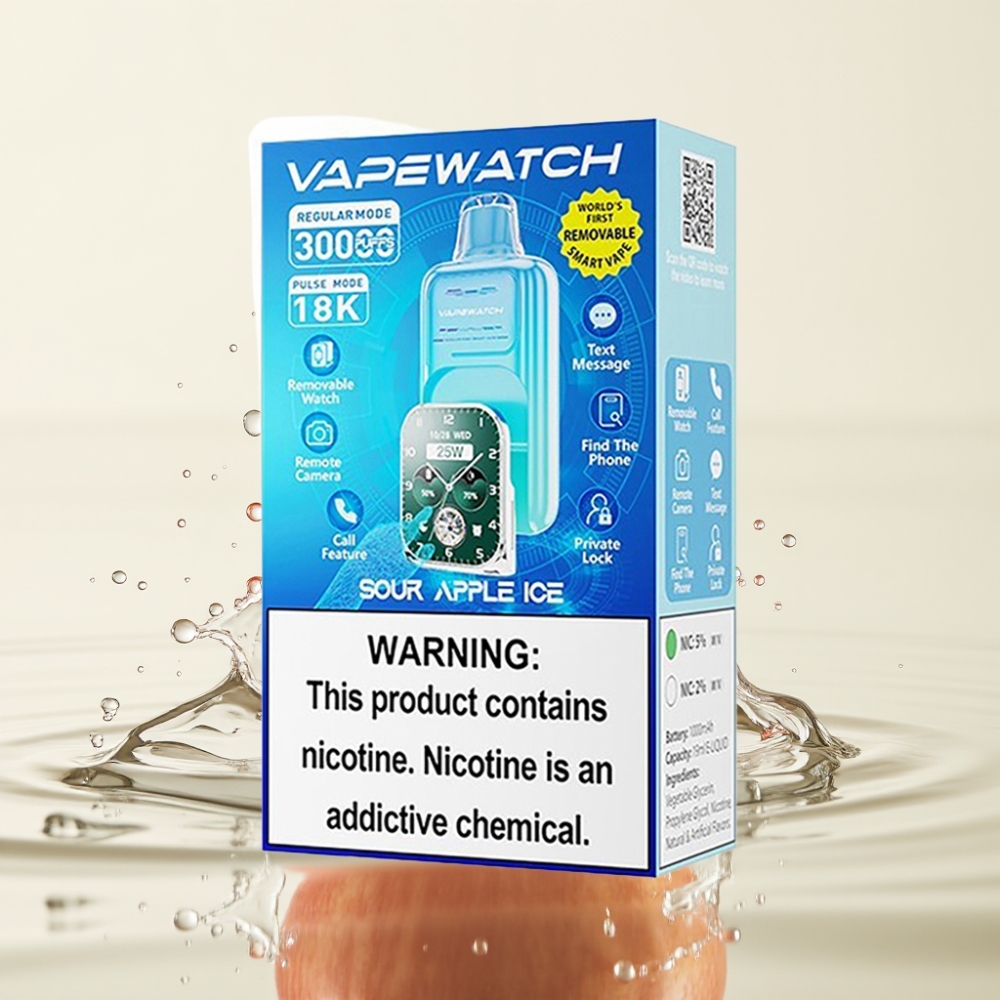 JNR VapeWatch 30000 Puffs 1000mAh Type-C Sour Apple Ice