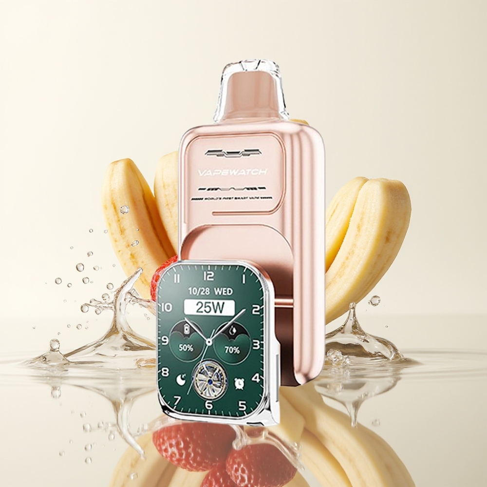 JNR VapeWatch 30000 Puffs 19mL 5% Aardbei Banaan Type-C Dual Mesh Coil
