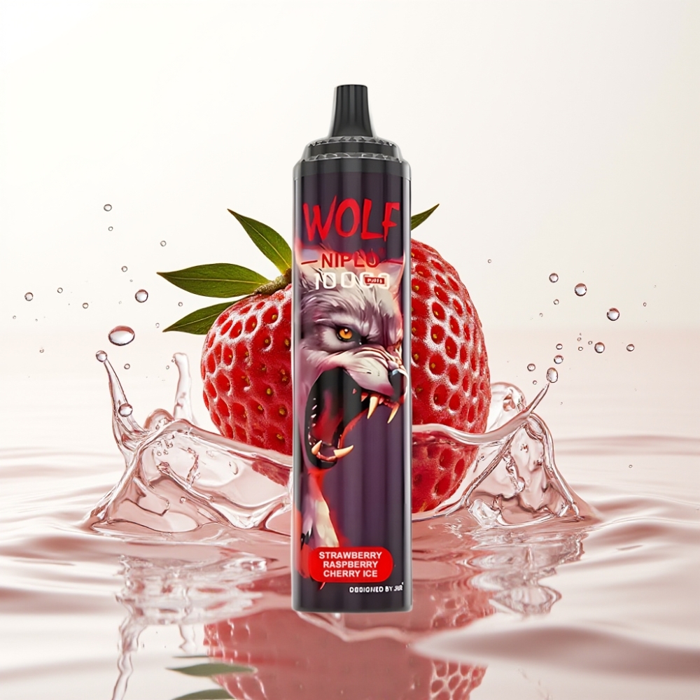 JNR Wolf Niplo 10000 Puffs 20ml 5% Aardbei Framboos Kers IJs Type-C