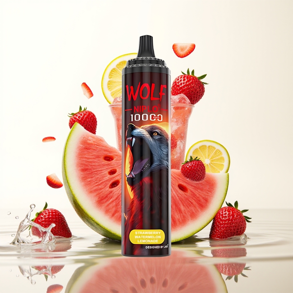 JNR Wolf Niplo 10000 Puffs 20ml Aardbei Watermeloen Limonade 1.0 Ohm Mesh Type-C