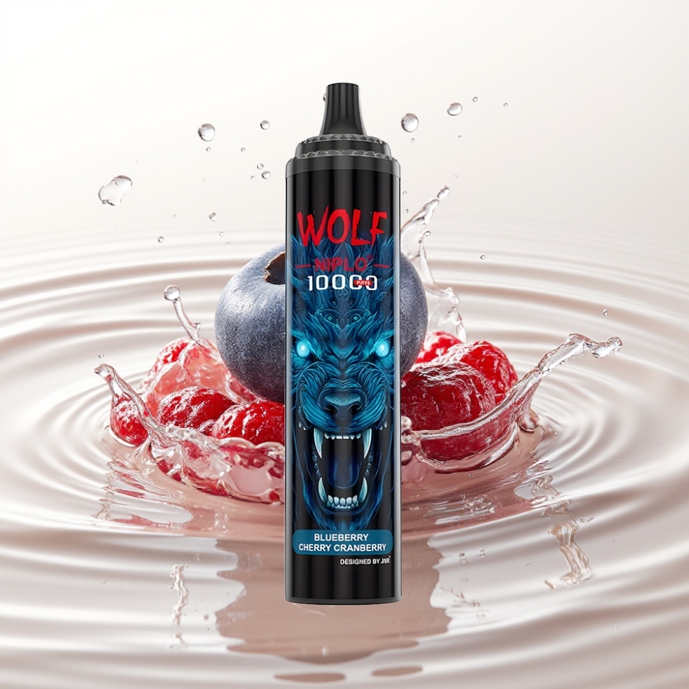 JNR Wolf Niplo 10000 Puffs 20ml Blauwe Bes Kers Cranberry Type-C 650mAh Mesh