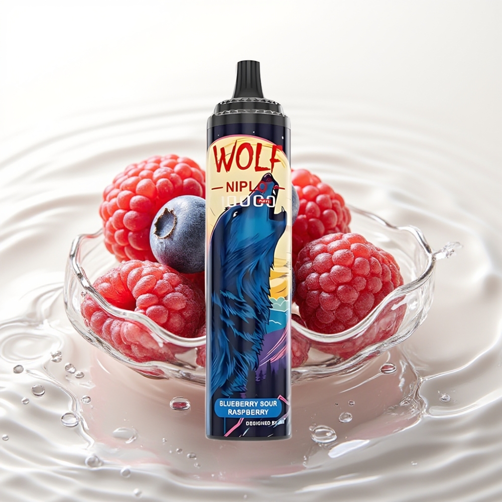 JNR Wolf Niplo 10000 Puffs 20ml Blauwe Bes Zure Framboos Mesh 1.0 Ohm Type-C