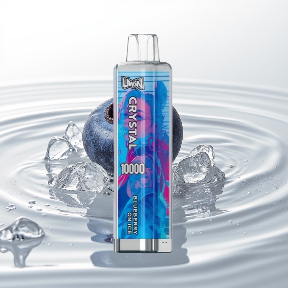 UWIN Crystal 10000 Puffs Wegwerp Vape Blauwe Bes Met IJs – 18ml, 650mAh, Type-C, RGB
