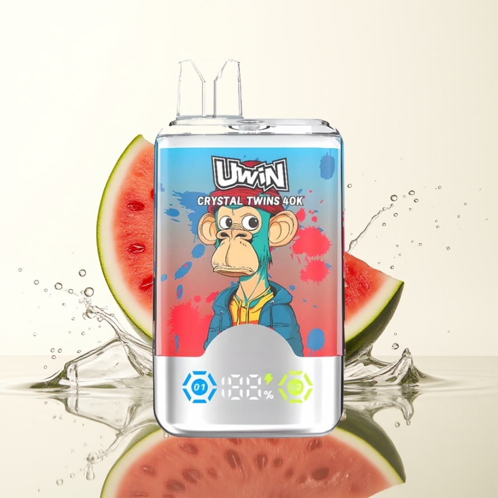 UWIN Crystal Twins 40000 Puffs Dual Flavor Aardbei Watermeloen Citroen Limoen Mesh 0.6 Ohm