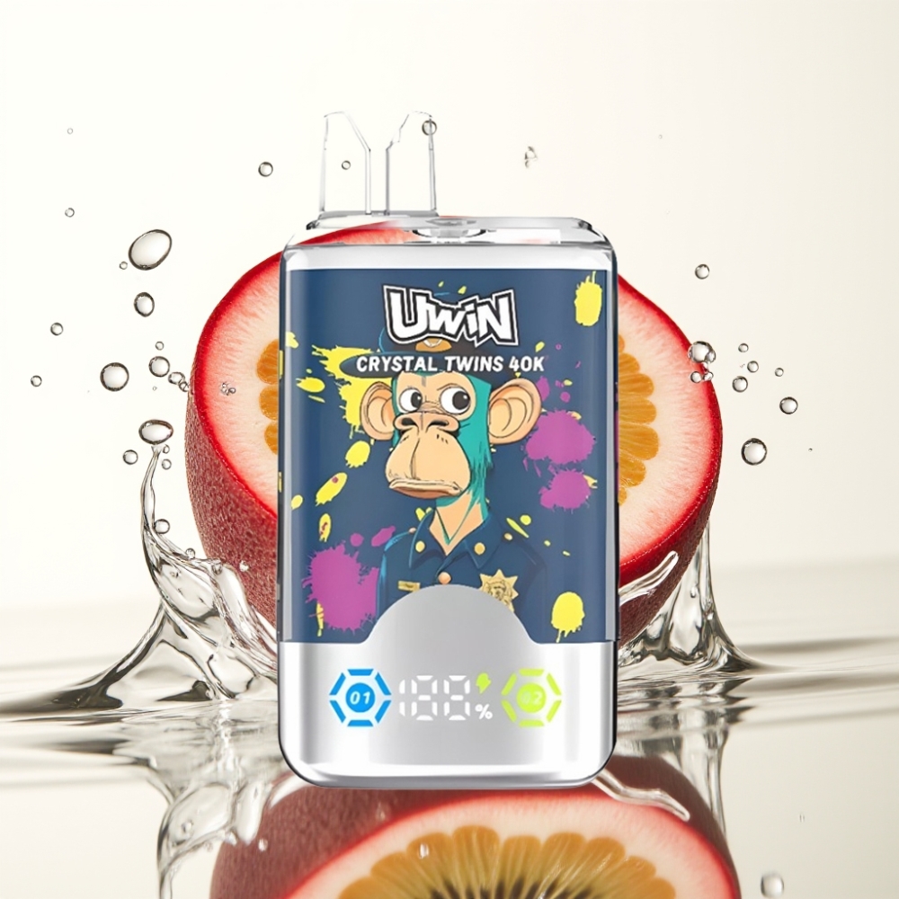 UWIN Crystal Twins 40000 Puffs Dual Flavor Kiwi Passievrucht Guave Blauwe Bes Framboos Mesh 0.6Ohm