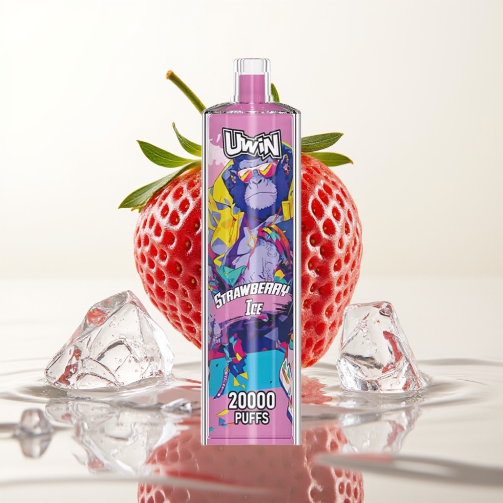 Uwin Shisha Hookah Crystal 20000 Puffs 22ml Aardbei IJs Mesh Coil Type-C