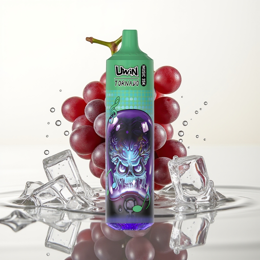 Uwin Tornado 35K Music Wegwerp Vape Grape Ice 600mAh Type-C
