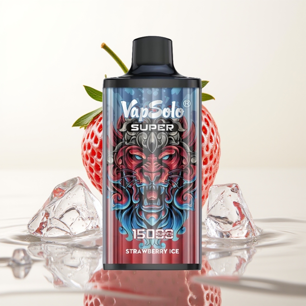 Vapsolo Super 15000 Puffs 40ml Aardbei IJs 850mAh Type-C Mesh Coil