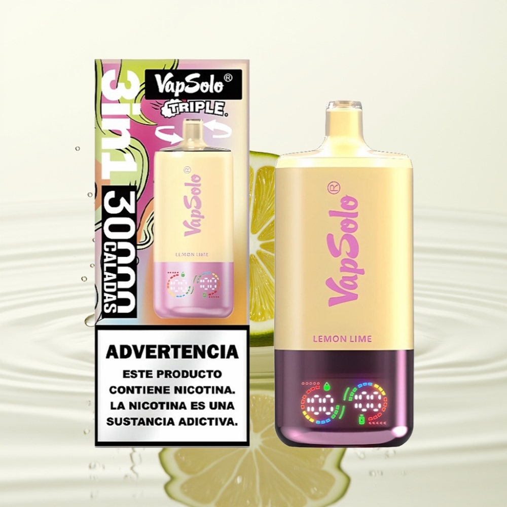 VapSolo Triple 30000 Puffs 40ml Citroen Limoen Type-C