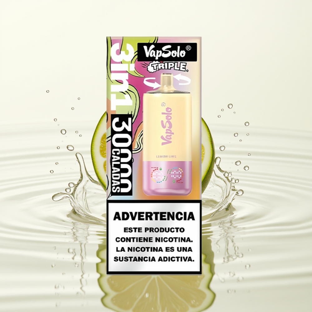 VapSolo Triple 30000 Puffs 40ml Citroen Limoen Type-C