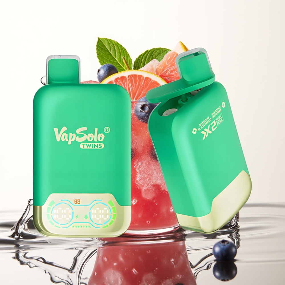 Vapsolo Twins 20000 Puffs 40 ml Blauwe Bes Zwarte Bes & Grapefruit Verfrisser