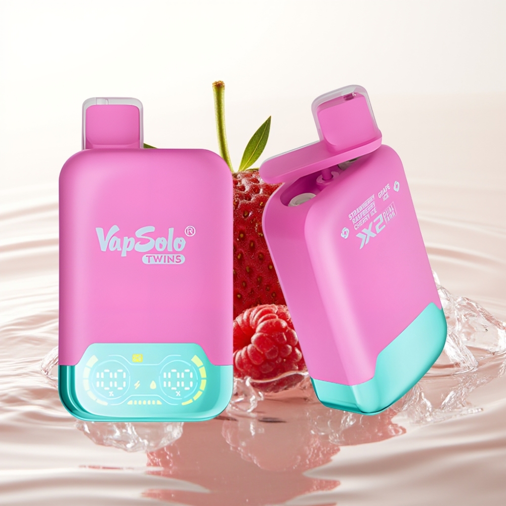 Vapsolo Twins 20000 Puffs 40ml Aardbei Framboos Kers Ice & Druif Ice Type-C