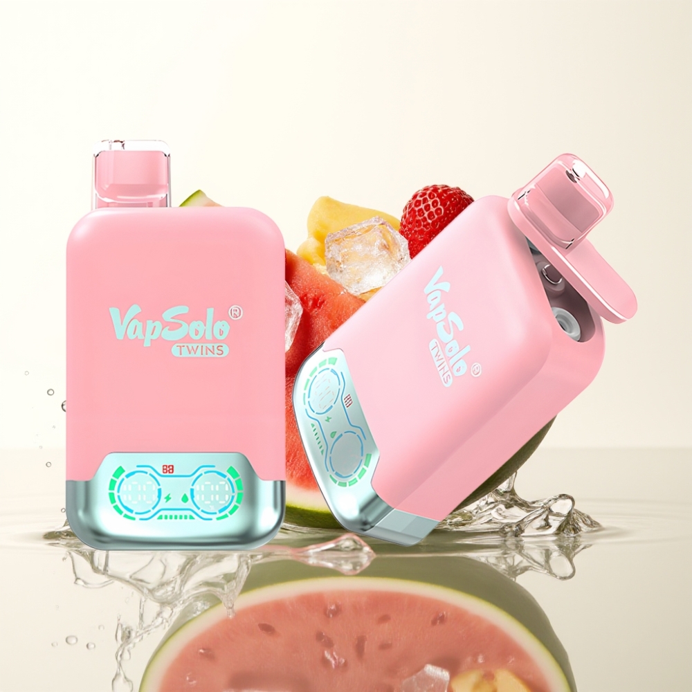 Vapsolo Twins 20000 Puffs 40ml Aardbei IJs & Mango Perzik Watermeloen Type-C