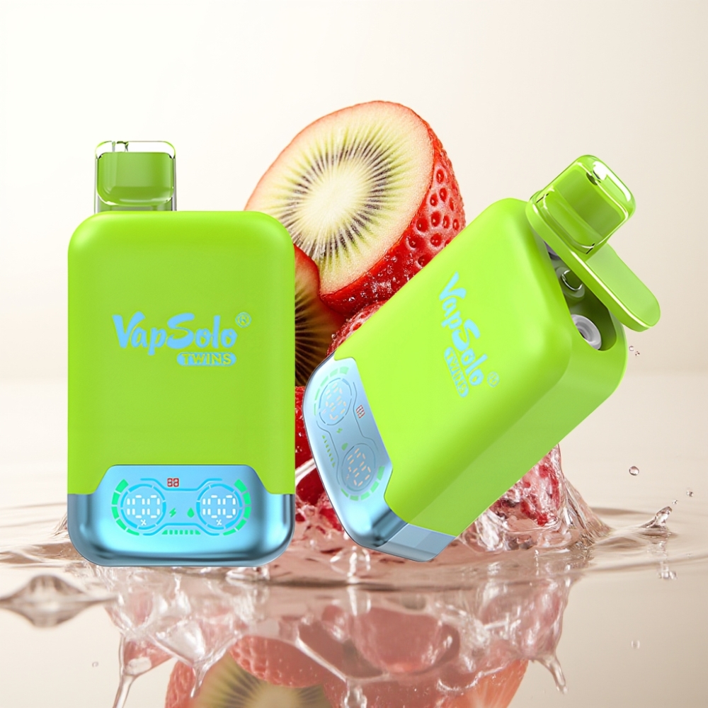 Vapsolo Twins 20000 Puffs 40ml Aardbei Kiwi & Aardbei Framboos Kers Ijs Type-C