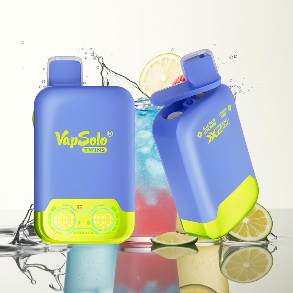 Vapsolo Twins 20000 Puffs 40ml Blauwe Framboos Limonade & Citroen Limoen Type-C