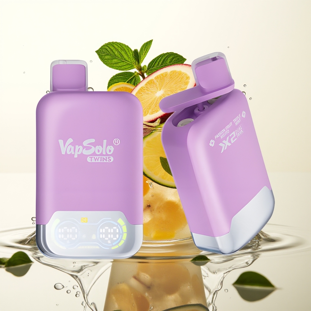 Vapsolo Twins 20000 Puffs 40ml Passievrucht Mojito & Triple Mint 2 Tank Type-C