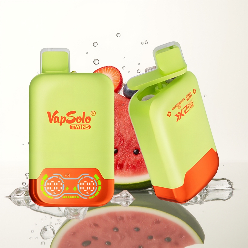 Vapsolo Twins 20000 Puffs 40ml Watermeloen IJs & Mixed Berry Type-C