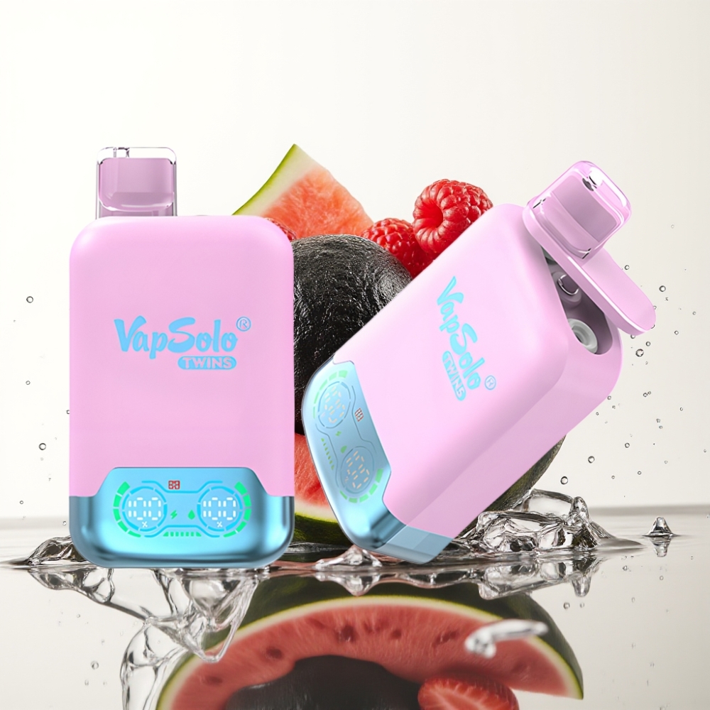 Vapsolo Twins 20000 Puffs 40ml Zwart Ijs Drakenfruit Aardbei & Framboos Watermeloen Type-C