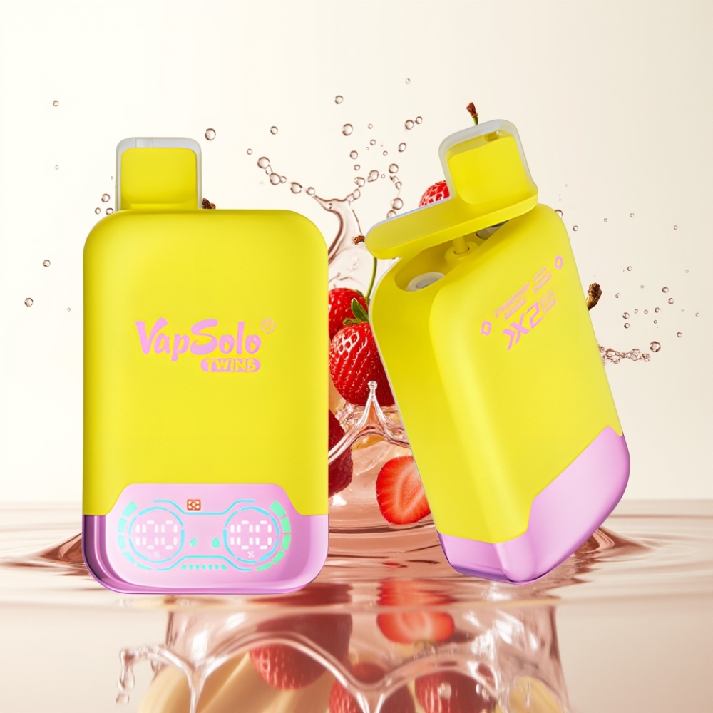 Vapsolo Twins 20000 Puffs Dual Tank Type-C Aardbei Banaan & Fizzy Kers