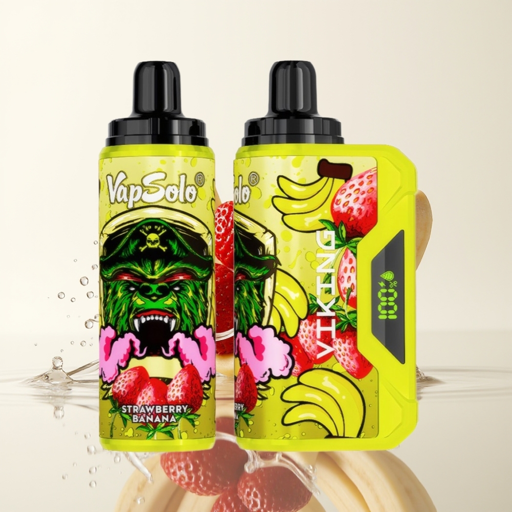 VapSolo VIKING 12000 Puffs 22ml Aardbei Banaan Type-C LED Display