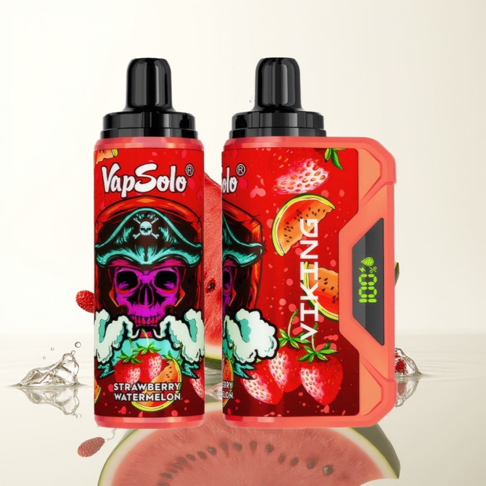 VapSolo VIKING 12000 Puffs 22ml Aardbei Watermeloen Type-C LED Display