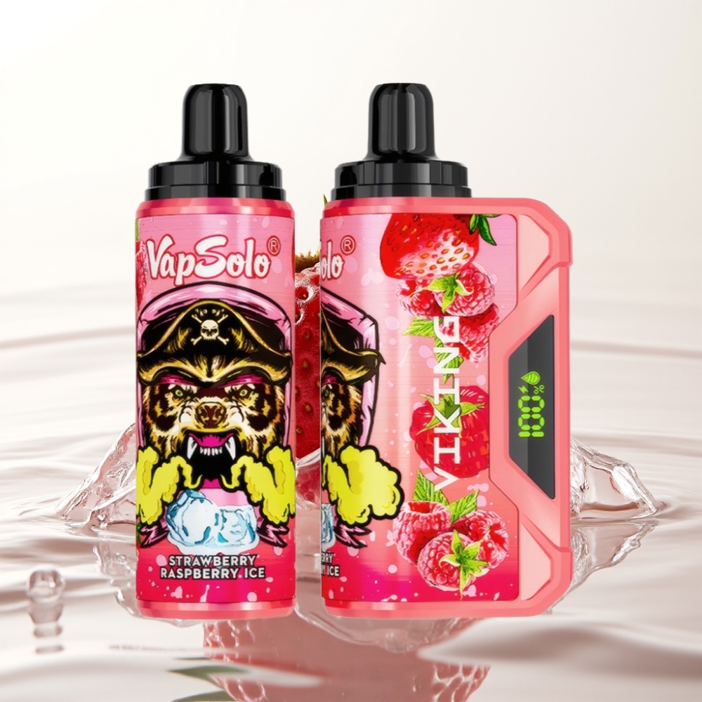 VapSolo VIKING 12000 Puffs 22ml Type-C Aardbei Framboos IJs