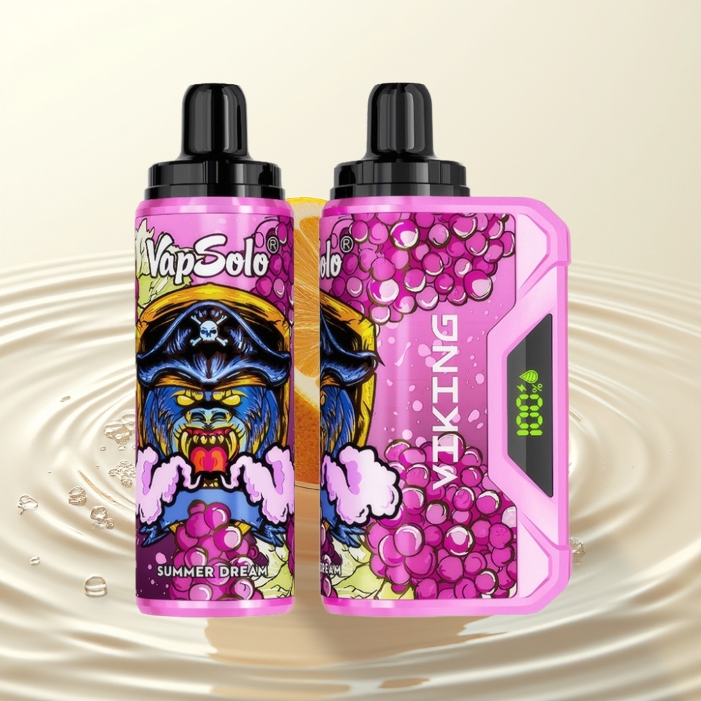 VapSolo VIKING 12000 Puffs 22ml Zomerdroom Wegwerp Vape met Type-C & LED