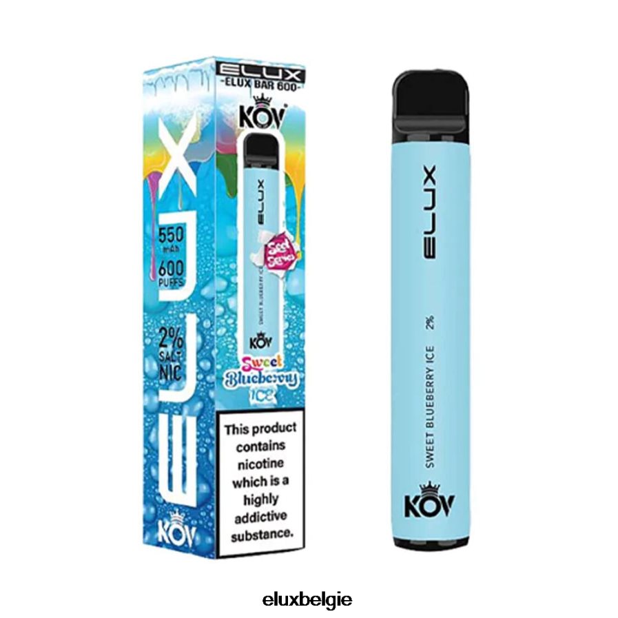 Elux Bar wegwerpvape uit de zoete serie - Elux Brussel zoet bosbessenijs B6X0NT109
