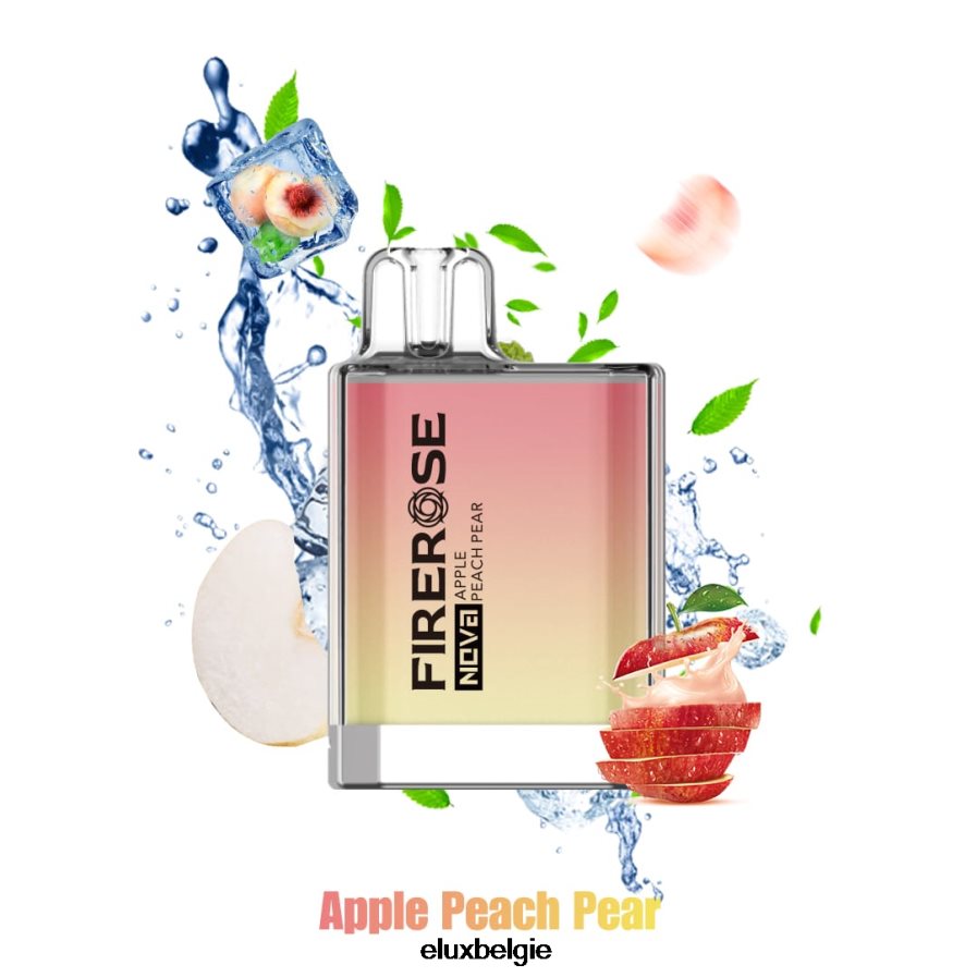 Elux Firerose Nova 600 trekjes wegwerpvape - Elux Vape België appel perzik peer B6X0NT20